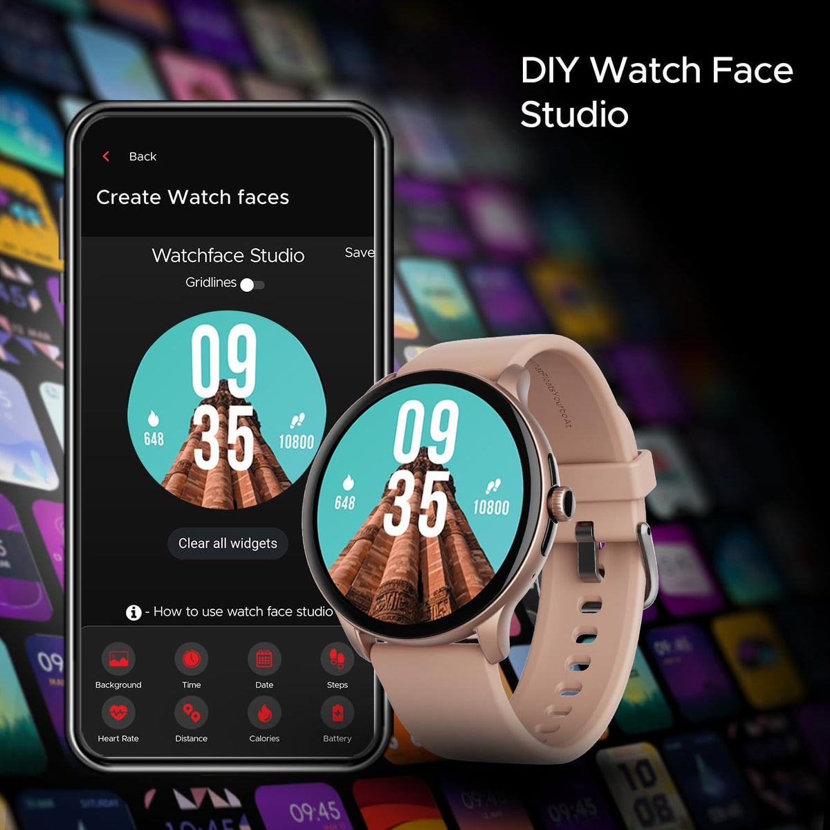 boAt Lunar Call Pro Smart Watch with 1.39 AMOLED Display, BT Calling,DIY Watch Face Studio, Coins, SensAI(Cricket Analysis),Apollo 3 Blue Plus Processor,Ambient Light Sensor(Cherry Blossom)