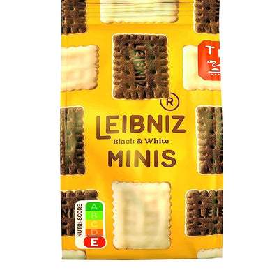 Bahlsen Leibniz Minis Black & White Cocoa Biscuit Covered With White Chocolate 125 grams