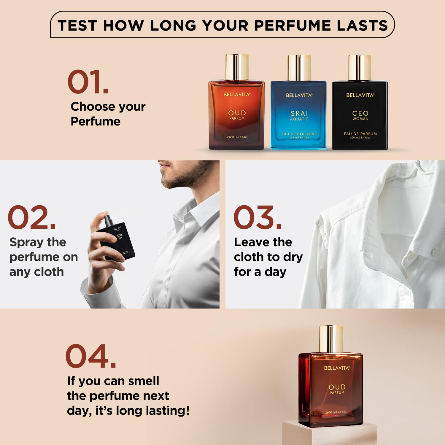 Bella Vita Luxury OUD PARFUM Intense Unisex Perfume for Men & Women with Carnation,Vanilla,Cedarwood|Woody,Oriental Long Lasting Fragrance Scent 100Ml