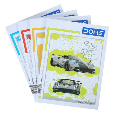 Doms Kings Of The Road Series Notebook | Single Line Interleaf | 57GSM | 172 Pages | 18 x 24 cm | Pack of 6