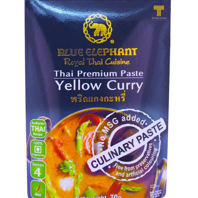 4x Blue Elephant Yellow Curry Paste 70g each - Pack of 4