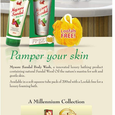 4x Mysore Sandal Body Wash, 200 ml each - Pack of 4