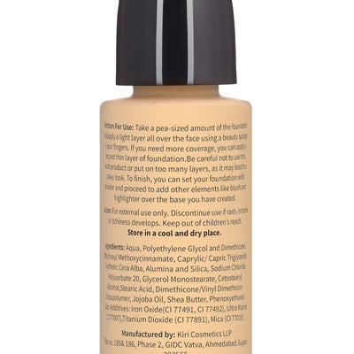 ELIAS Liquid Foundation - 30 ml Water Resistant Lasts Up to 10 Hrs Super Matte Cashew Fair, Golden undertone Full Coverage Long Wear Illuminating (Netural & Warm)