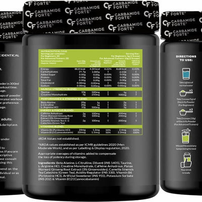 Carbamide Forte Pre Workout for Men & Women | Pre Workout Supplement Powder | Preworkout Supplements For Men For Energy, Focus & Strength | Pre-Workout For Men & Women Jaljeera Flavour | Pre Workout For Women With 40 Servings - 200g