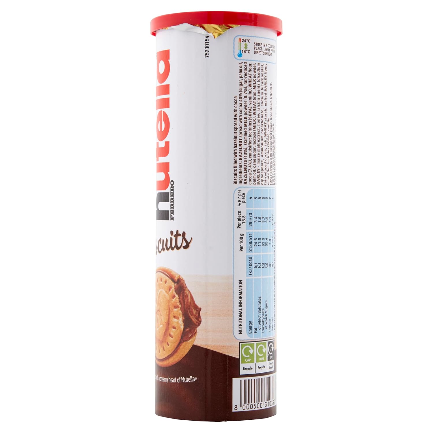Nutella Biscuits Tube Filed Inside With Nutella Chocolate 166g