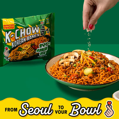 25x Masterchow K-chow Korean Veg Instant Ramen Noodles - 92g each  - Pack of 25