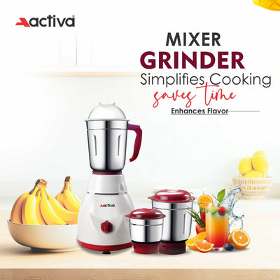 Activa Pluto 3 Jar 500 Watt Mixer Grinder With Coral 750 Watt Dry Iron come with 2 year warranty