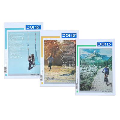 Doms Health Is Wealth Series Notebook | A4 | Single Line | 57GSM | 172 Pages | 21 x 29.7 cm | Pack of 3