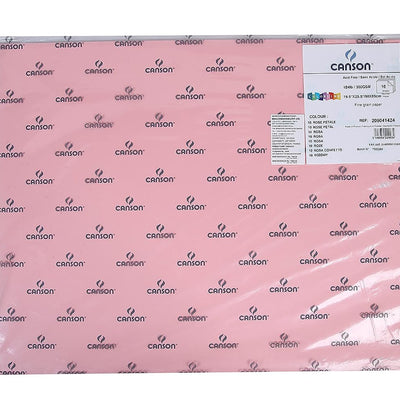 Canson Colorline 300 GSM Grainy 50 x 65 cm Coloured Drawing Paper Sheets(Rose Petal, 10 Sheets)
