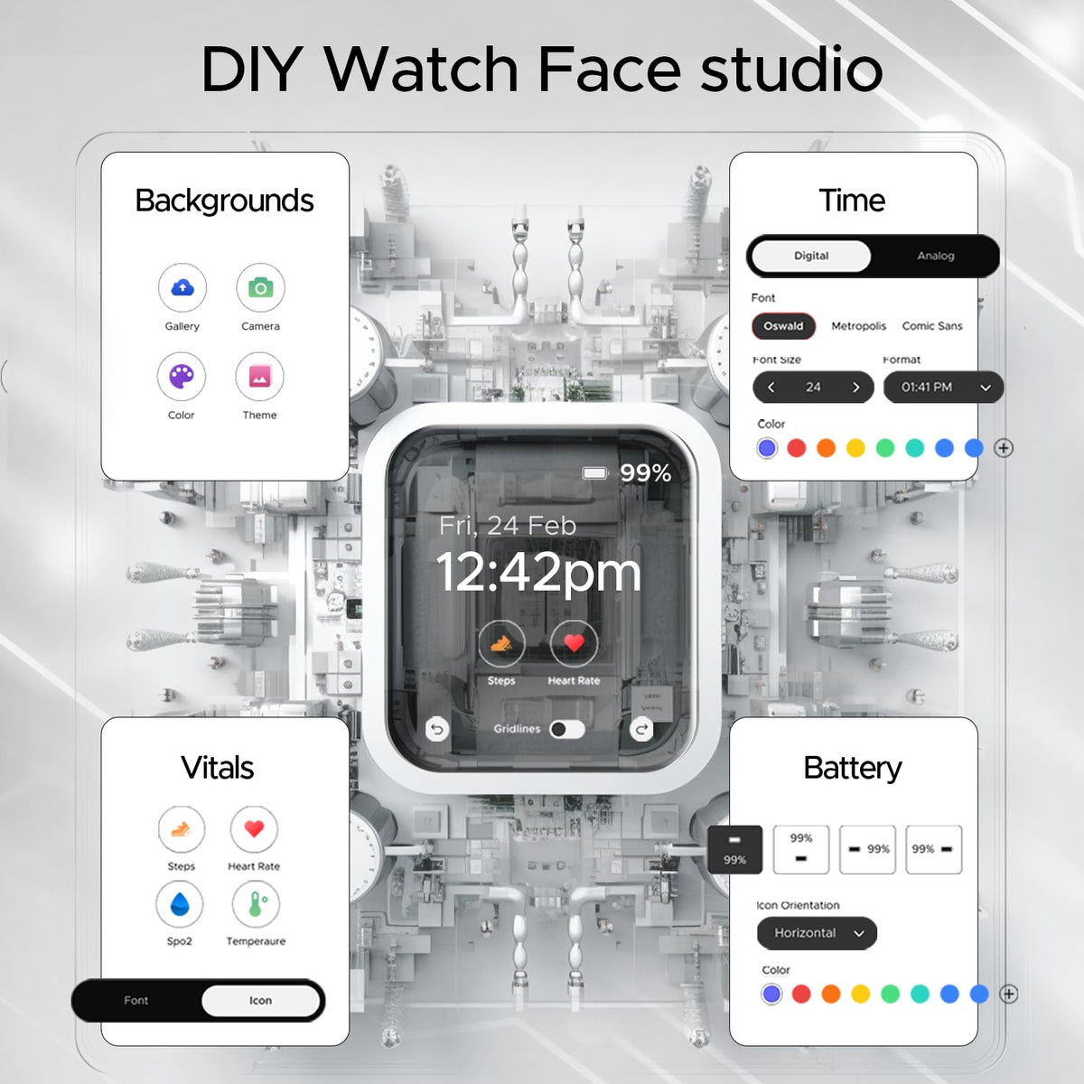 boAt Ultima Call Smart Watch with 1.83" HD Display,Advanced BT Calling,DIY Watch Face Studio, Coins,700+Active Modes,10 Days Battery Life,HR&SpO2 Monitor,Energy&Sleep Score(Active Black)