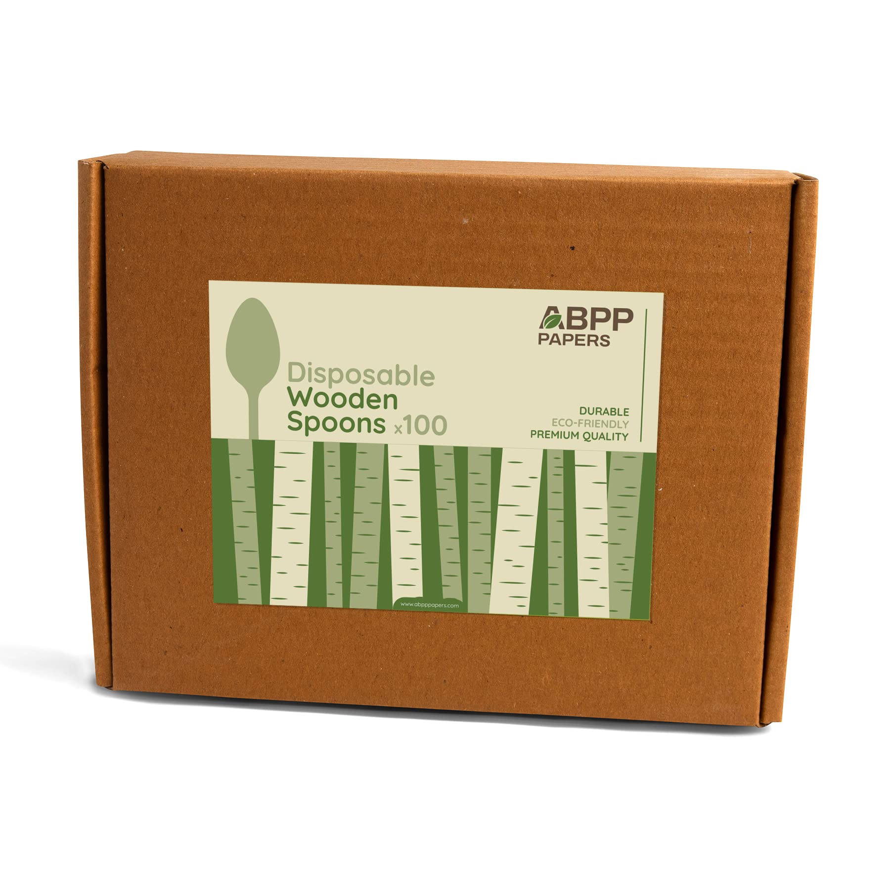 ABPP Disposable Spoon - 200 Disposable Wooden Spoons Set (Big Size - 16cm Big Size) | Spoons for Eating Food, Ice-Cream | Best Cutlery Set for Kitchen, Birthday, Parties, Picnic, Office & Restaurant