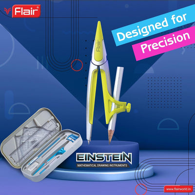 Flair Einstein Mathematical Drawing Instrument Box - Grey Box