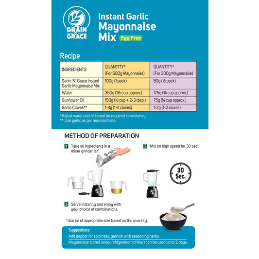 Grain n Grace Instant Garlic Mayonnaise Mix 100G