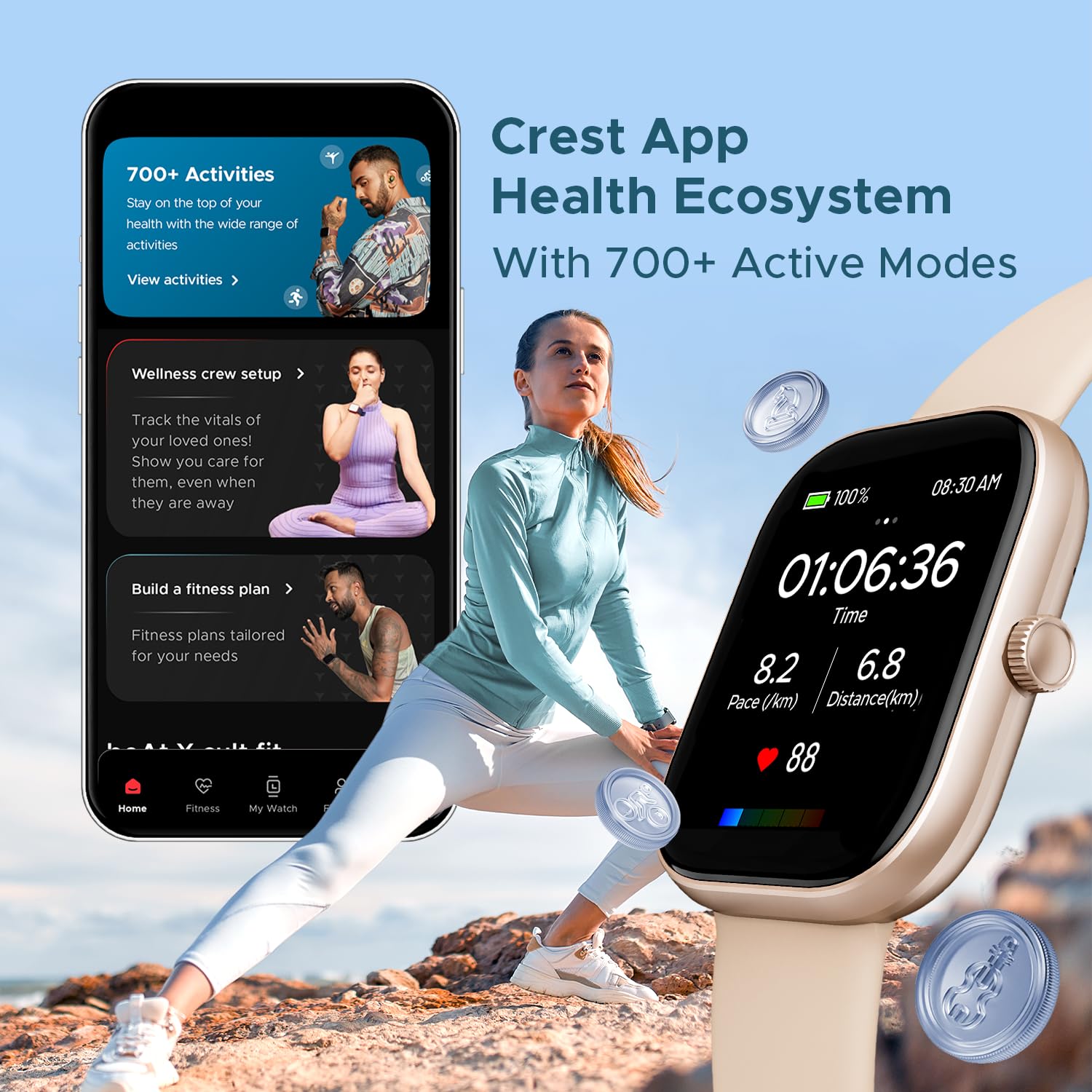 boAt Wave Sigma Smartwatch with 2.01" HD Display,Bluetooth Calling, Coins, DIY Watch Face Studio, 700+ Active Modes, HR&SpO2 Monitoring, Energy and Sleep Scores,IP67(Cherry Blossom)