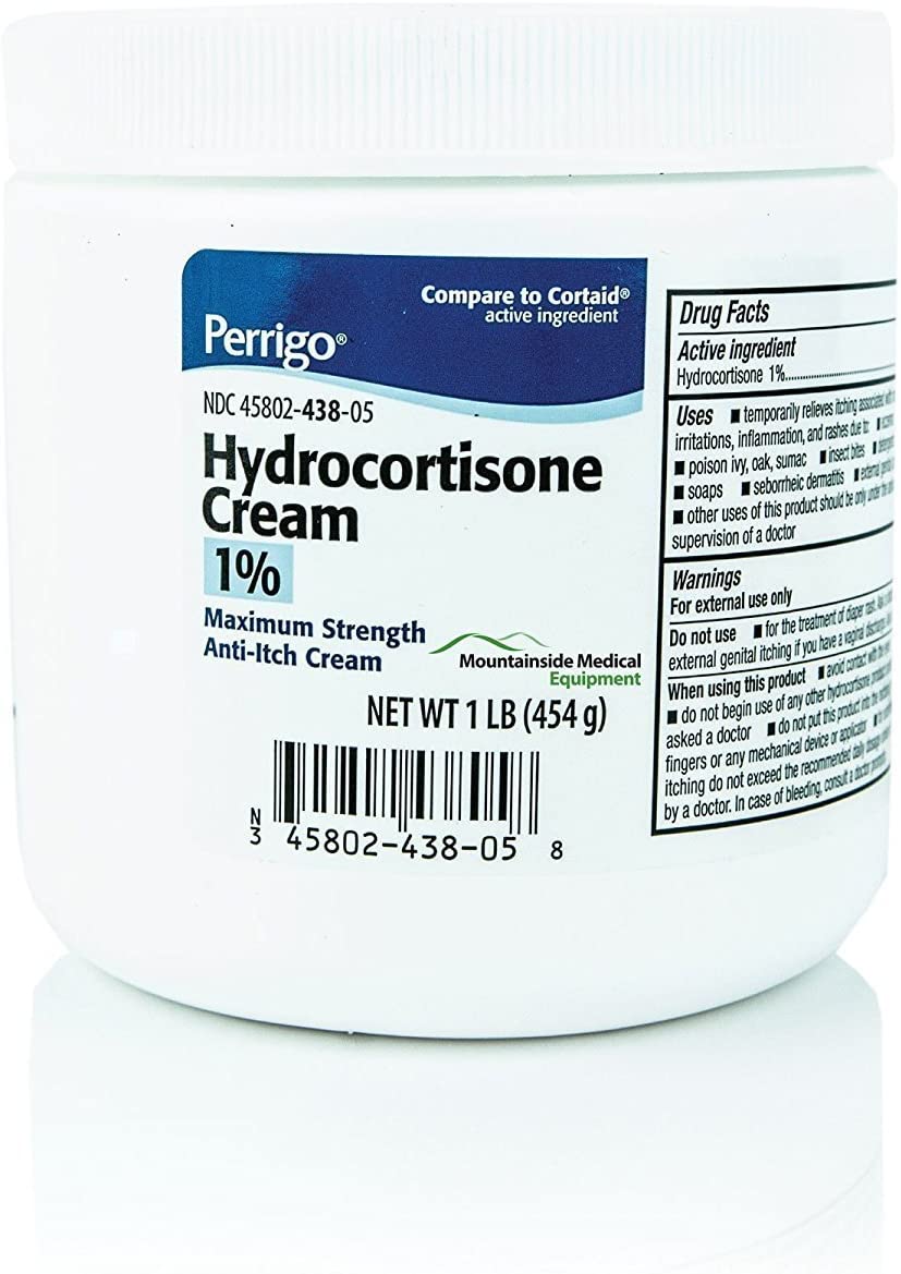 Hydrocortisone Cream 1% Topical Cream 1 Pound Jar (454 grams)