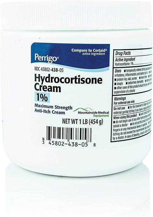 Hydrocortisone Cream 1% Topical Cream 1 Pound Jar (454 grams)