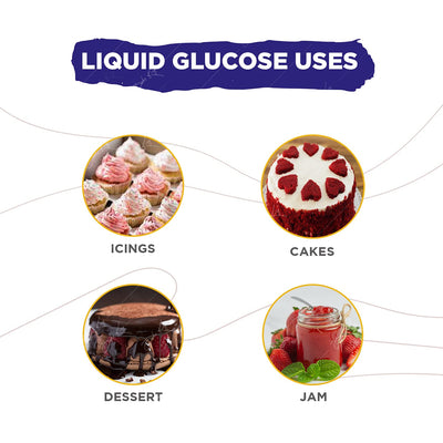 BAKE KING Liquid Glucose 500gm, Liquid Glucose (Syrup) Liquid Glucose for Making Cake and ice Cream, Sweetener for Dessert, Liquid Glucose for Ice Cream, Liquid Glucose 500gm