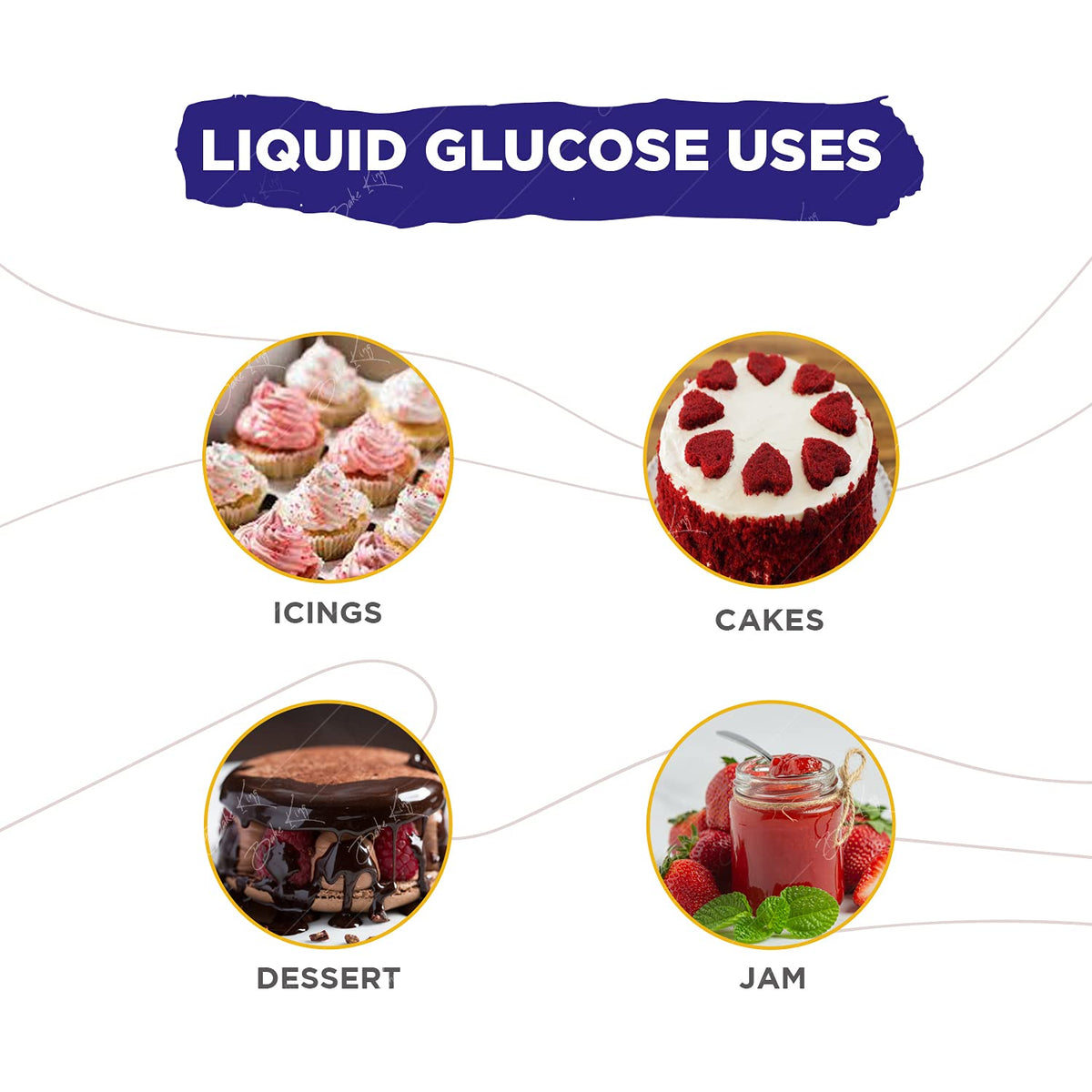 BAKE KING Liquid Glucose 500gm, Liquid Glucose (Syrup) Liquid Glucose for Making Cake and ice Cream, Sweetener for Dessert, Liquid Glucose for Ice Cream, Liquid Glucose 500gm