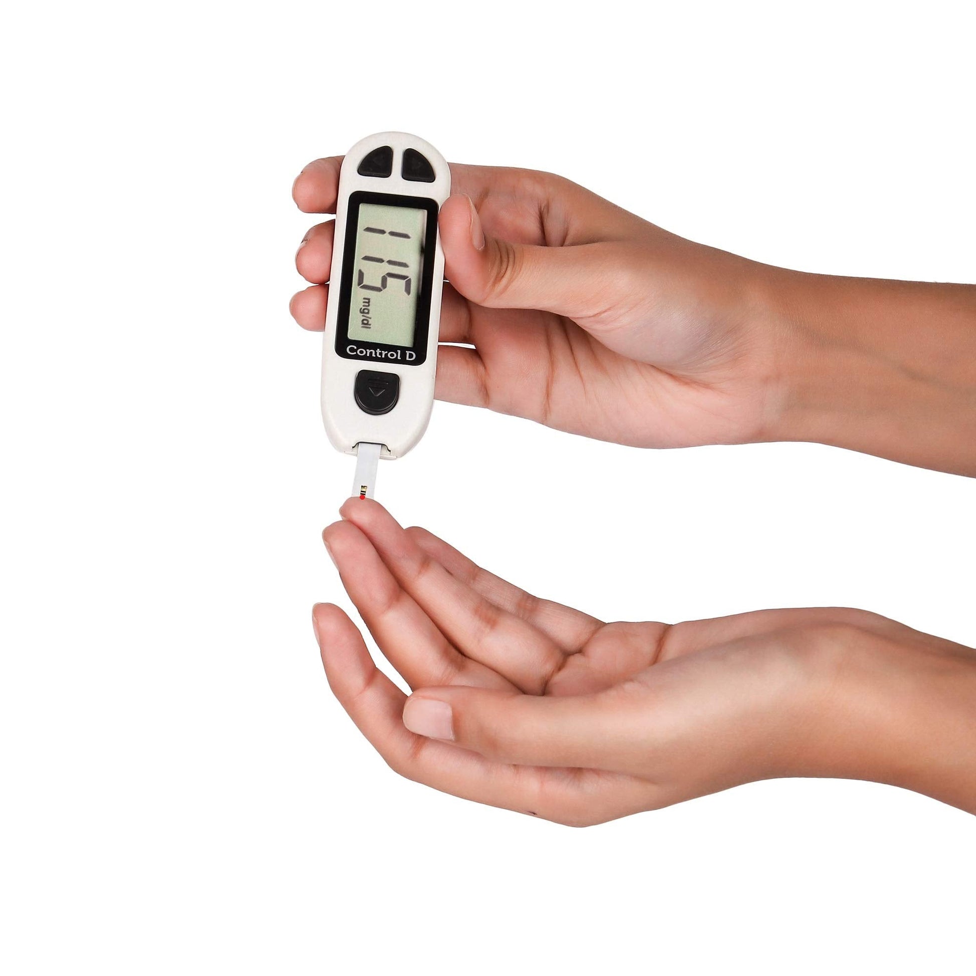 Control D Blood Glucose Monitor (Pack of 100 Strips, White)