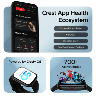 boAt Wave Active Smart Watch with 1.96" HD Display, Coins, BT Calling,DIY Watch Face Studio,700+Active Modes,Live Cricket&Football Score,HR&SPO2 Monitoring(Active Black)