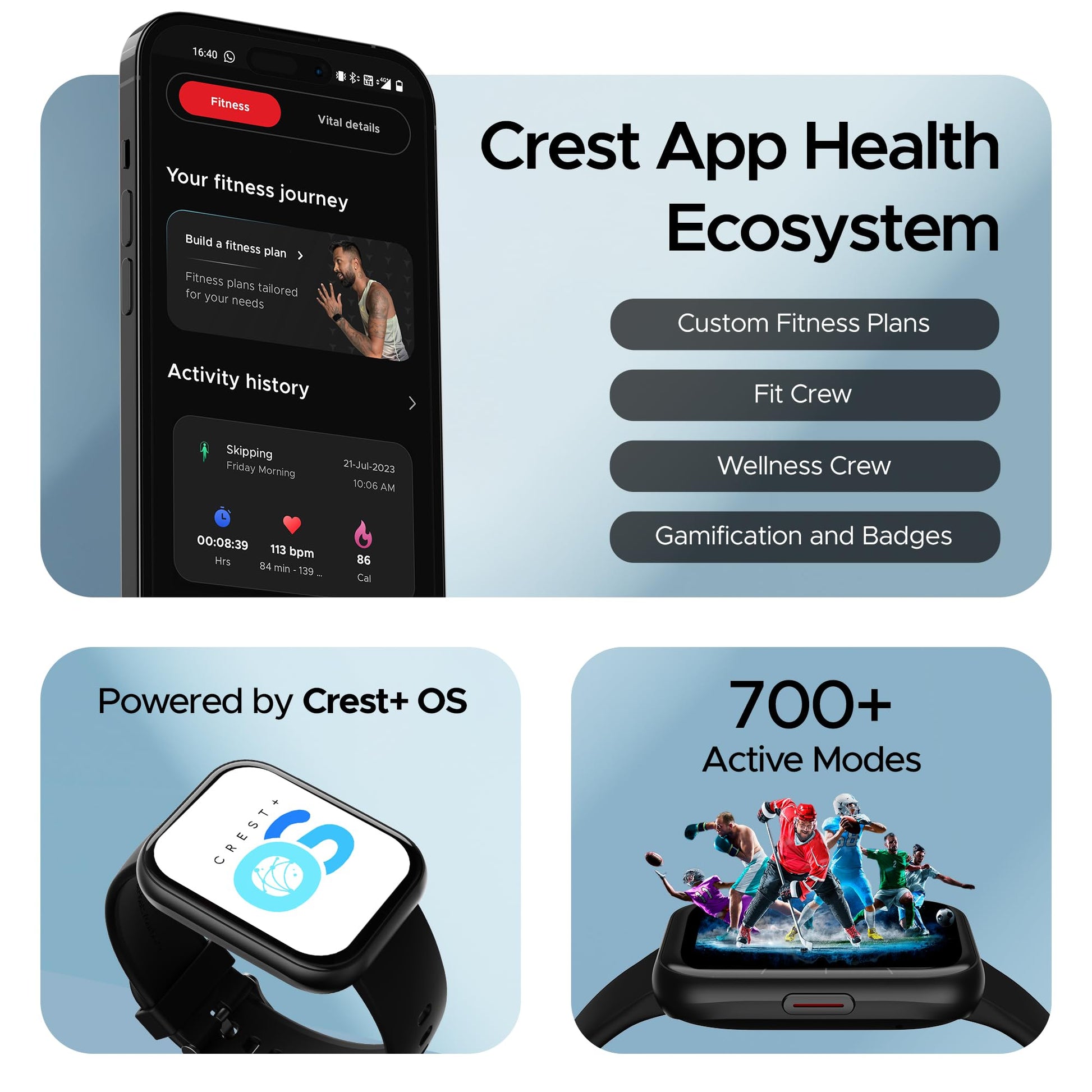 boAt Wave Active Smart Watch with 1.96" HD Display, Coins, BT Calling,DIY Watch Face Studio,700+Active Modes,Live Cricket&Football Score,HR&SPO2 Monitoring(Active Black)