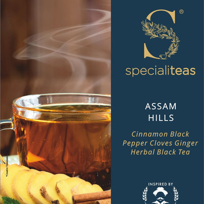 Cherise Specialiteas Assam Hills Cinnamon Black Pepper Cloves Ginger Herbal Black Tea (2 g x 25 Pyramid Tea Bags)
