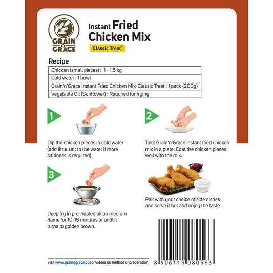 Grain n Grace Instant Fried Chicken Mix - Classic Treat (200g)