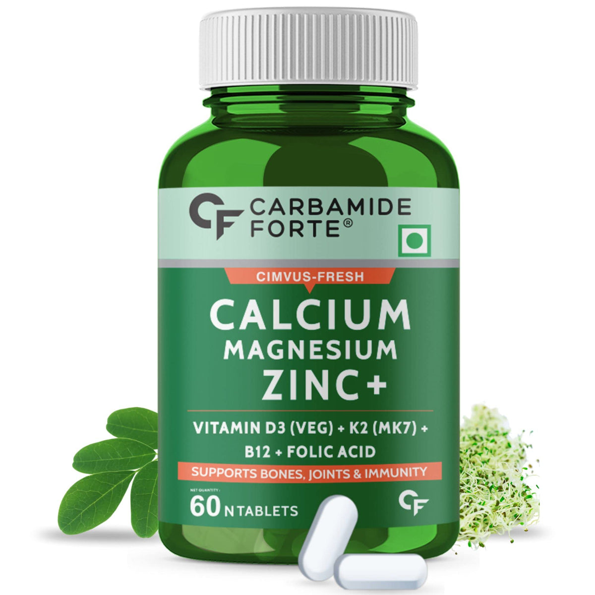 Carbamide Forte Cimvus Fresh-Plus Easily Absorbed Calcium + Extra Vitamin D3 & Vitamin B12 Supplements 60 Tablet