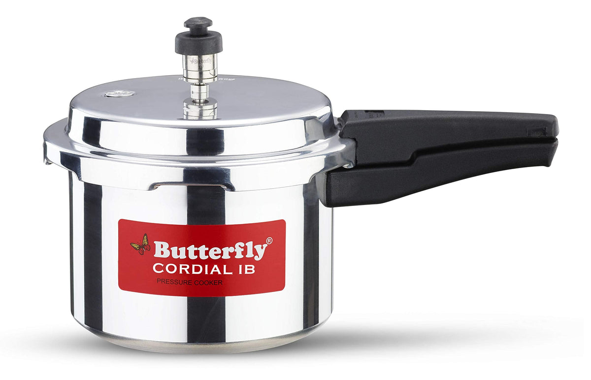 Butterfly Hero Mixer Grinder, 500W, 3 Jars (Grey) & Cordial Induction Base Aluminium Pressure Cooker with Outer Lid, 3 Litres, Silver