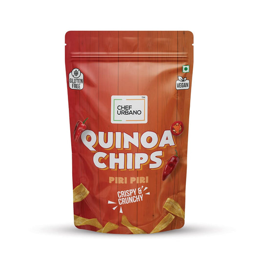Chef Urbano Quinoa Chips Piri Piri 85g | Gluten Free | Vegan | Low GI| Crunchy Healthy Snacks | High Protein and Fiber Rich Good for Diet | Good for Kids