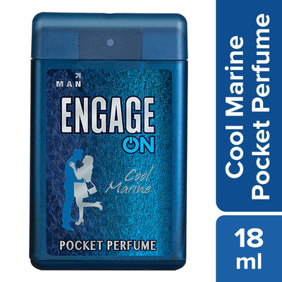 Engage ON Cool Marine Pocket Perfume For Men, Citrus & Fresh Fragrance Scent, Skin Friendly Perfume for Men Long Lasting Smell, 18 / 17 ml
