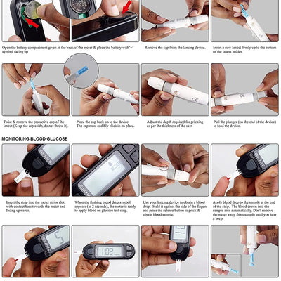 Control D Blood Glucose Monitor (Pack of 50 Strips, Black)