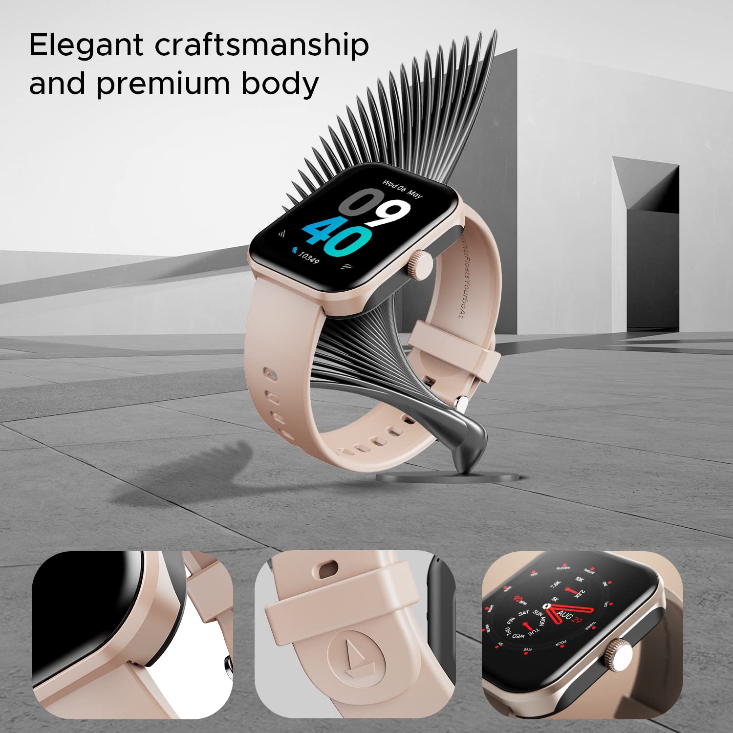 boAt Ultima Call Max Smart Watch with 2" Big HD Display, Advanced BT Calling, 100+ Sports Modes, 10 Days Battery Life, Multiple Watch Faces, IP68, HR & SpO2, Sedentary Alerts(Cherry Blossom)