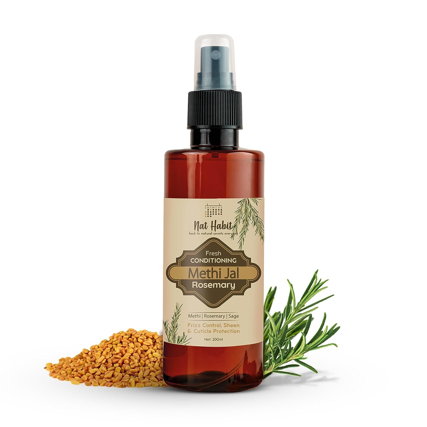4x Nat Habit Rosemary Conditioning Methi Jal - 200ml - Pack of 4