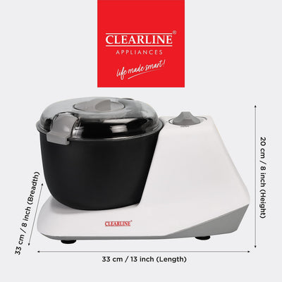 Clearline Automatic Electric Atta Kneader Dough Maker With Non Stick Bowl, Smart Atta Kneader Mixer and Dough Kneader Machine, Dough Mixer Machine 650 with Watts Power, White
