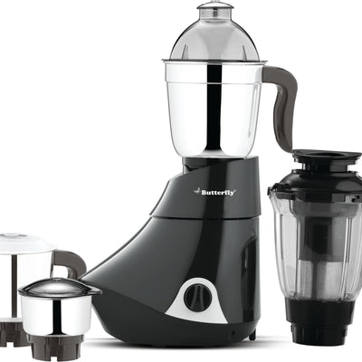 Butterfly Smart 750-Watt Mixer Grinder with 4 Jar (Grey) & Smart 150-Watt Table Top Wet Grinder with Coconut Scrapper Attachment (White) Combo