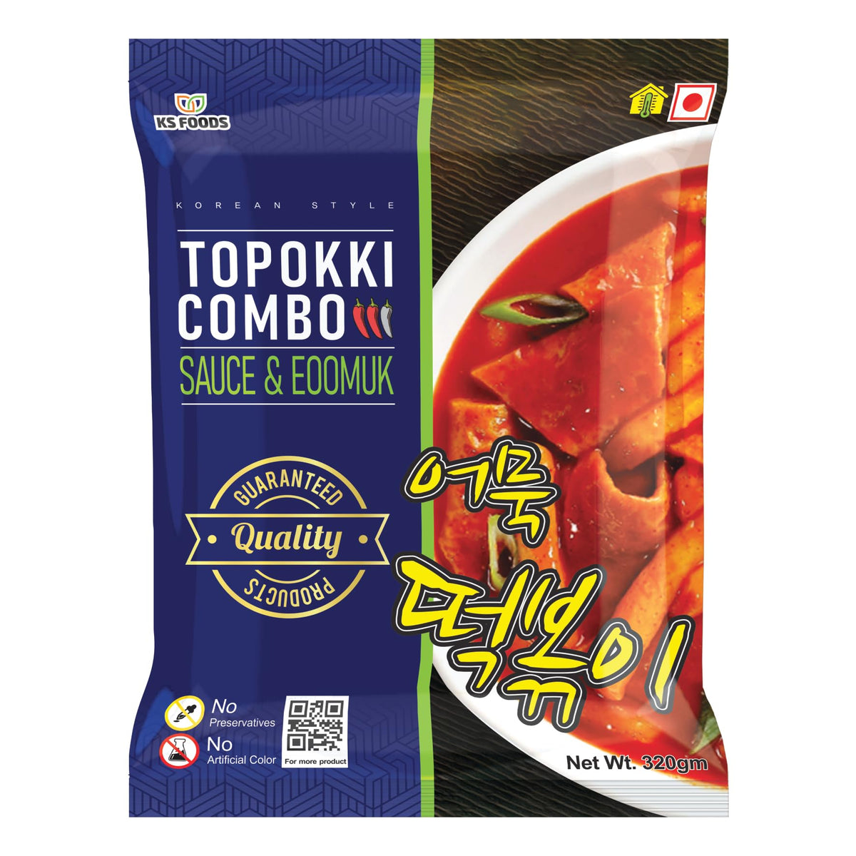 Authentic Korean Topokki Combo Sauce & Eoomuk | Chewy Rice Cakes | Ready in Minutes | Halal | Quick & Easy Cook | 320 gm