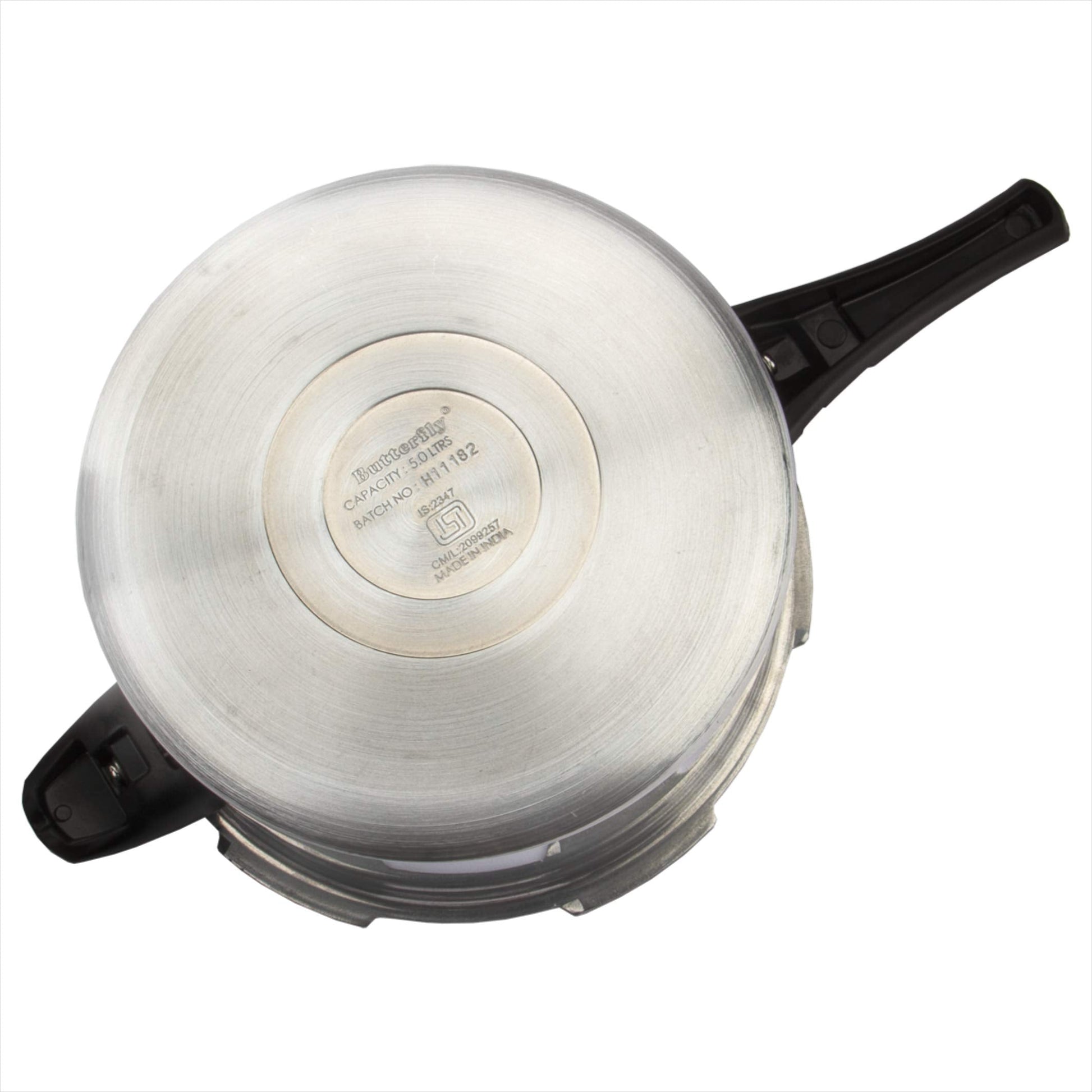 Butterfly Cordial 2, 3 & 5 Litres Pressure Cookers | Outer Lid | Food Grade Virgin Aluminium | Gas Stove Compatible | ISI Certified | 2 Years Manufacturer's Warranty | Silver
