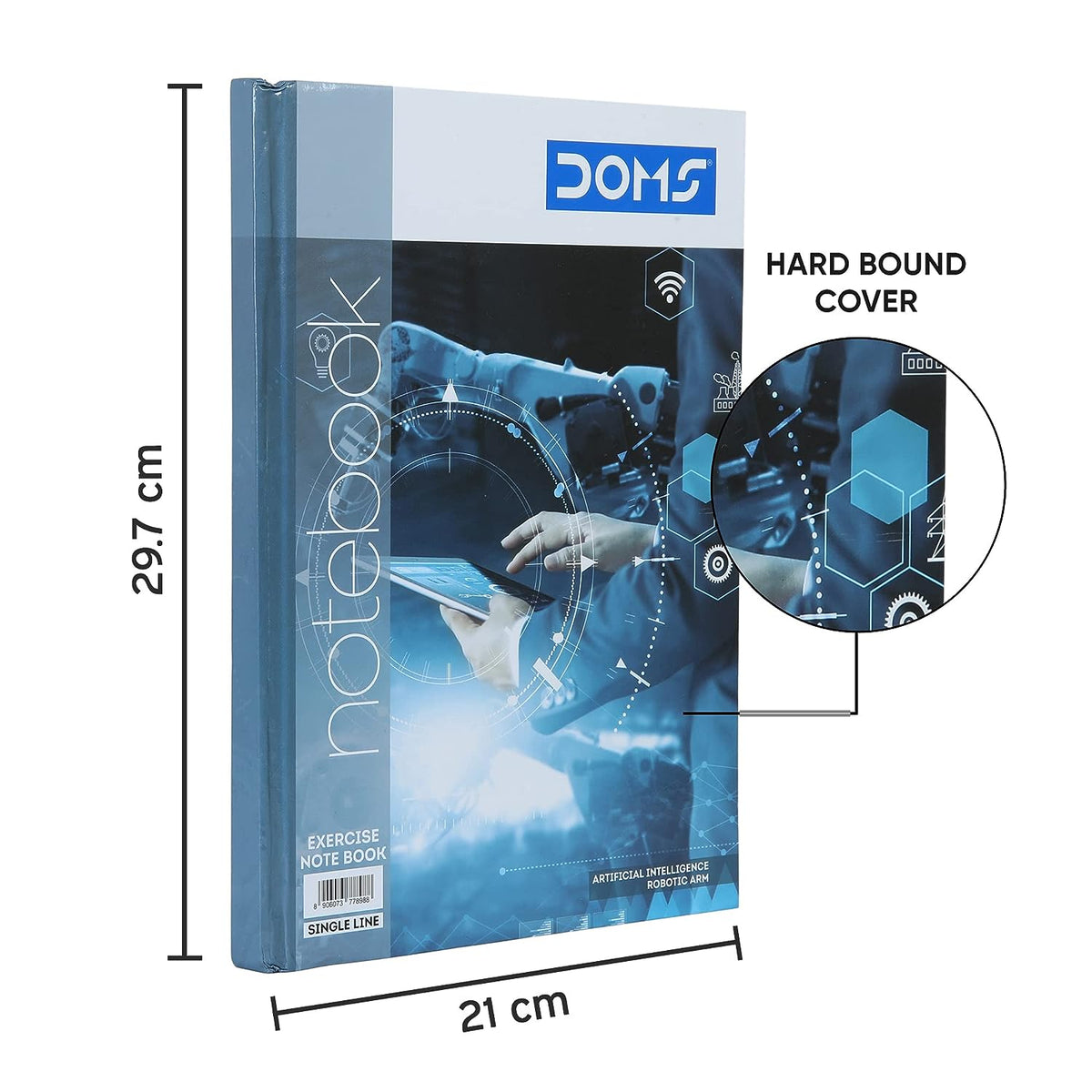 DOMS Hard Bound A4 Single Line Note Book (Master of Music) 340 Pages