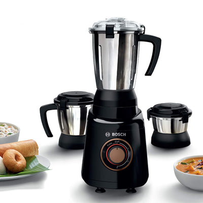 Bosch TrueMixx Bold Mixer Grinder MGM4334BIN 600 Watt, 3 Jars (Black)