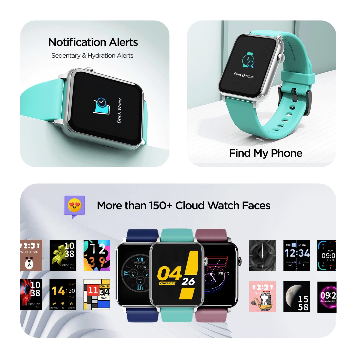 boAt Wave Call Smart Watch, Smart Talk with Advanced Dedicated Bluetooth Calling Chip, 1.69 HD Display with 550 NITS & 70% Color Gamut, 150+ Watch Faces, Multi-Sport Modes,HR,SpO2(Caribbean Green)