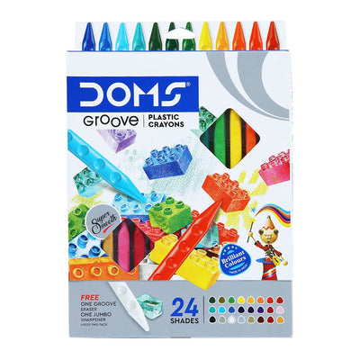 DOMS Groove Plastic Crayon 24 Shades (Set of 1- Multicolor)
