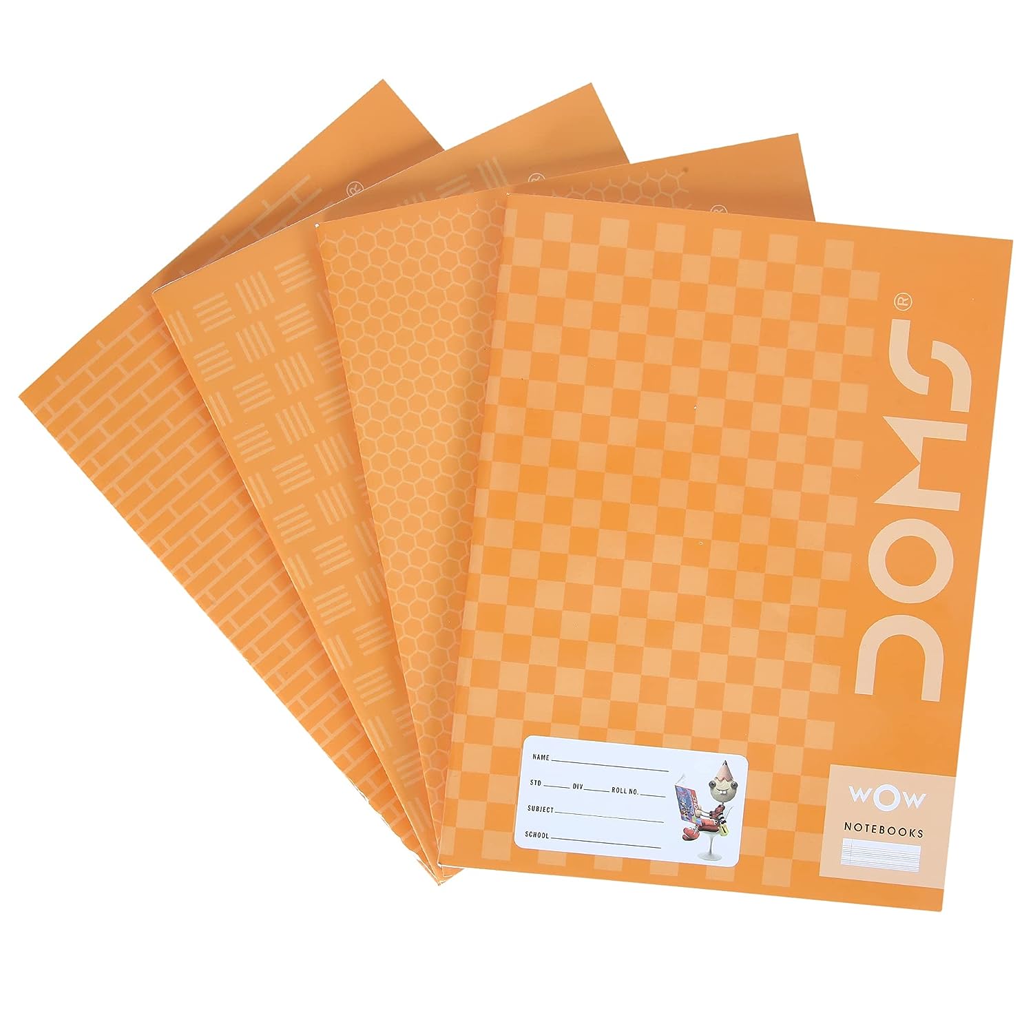 Doms Brown Cover Notebook | Five Lines With Gap | 57GSM | 172 Pages | 18 x 24 cm | Pack of 6
