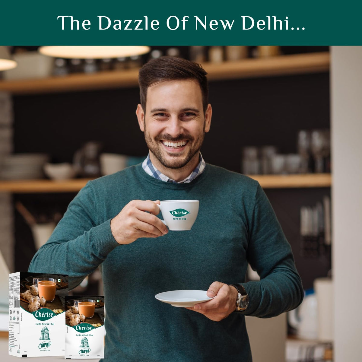 Cherise Tapri Premium Delhi Adhrak Chai, Instant Tea Premix (23 g x 7 Sachets)