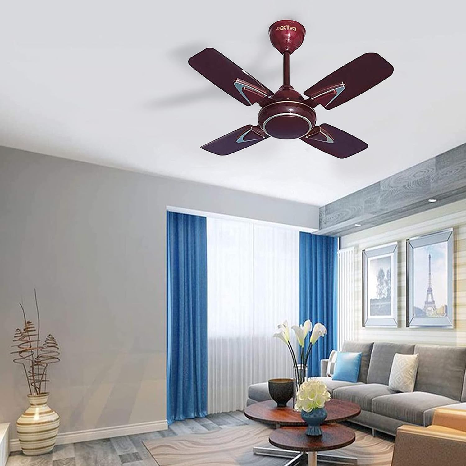 ACTIVA Galaxy Deco 850 RPM High Speed (600 MM) 4 Blades Ceiling Fan (Brown) Come with 2 Years Warranty
