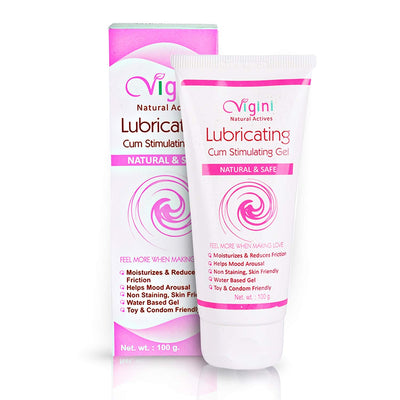 Vigini Natural Lubricant Lubricating Lube Lubrication Water Based Gel Jelly Women, Moisturizer, No Color No Fragrance Non Staining Itching Dryness Female 100G