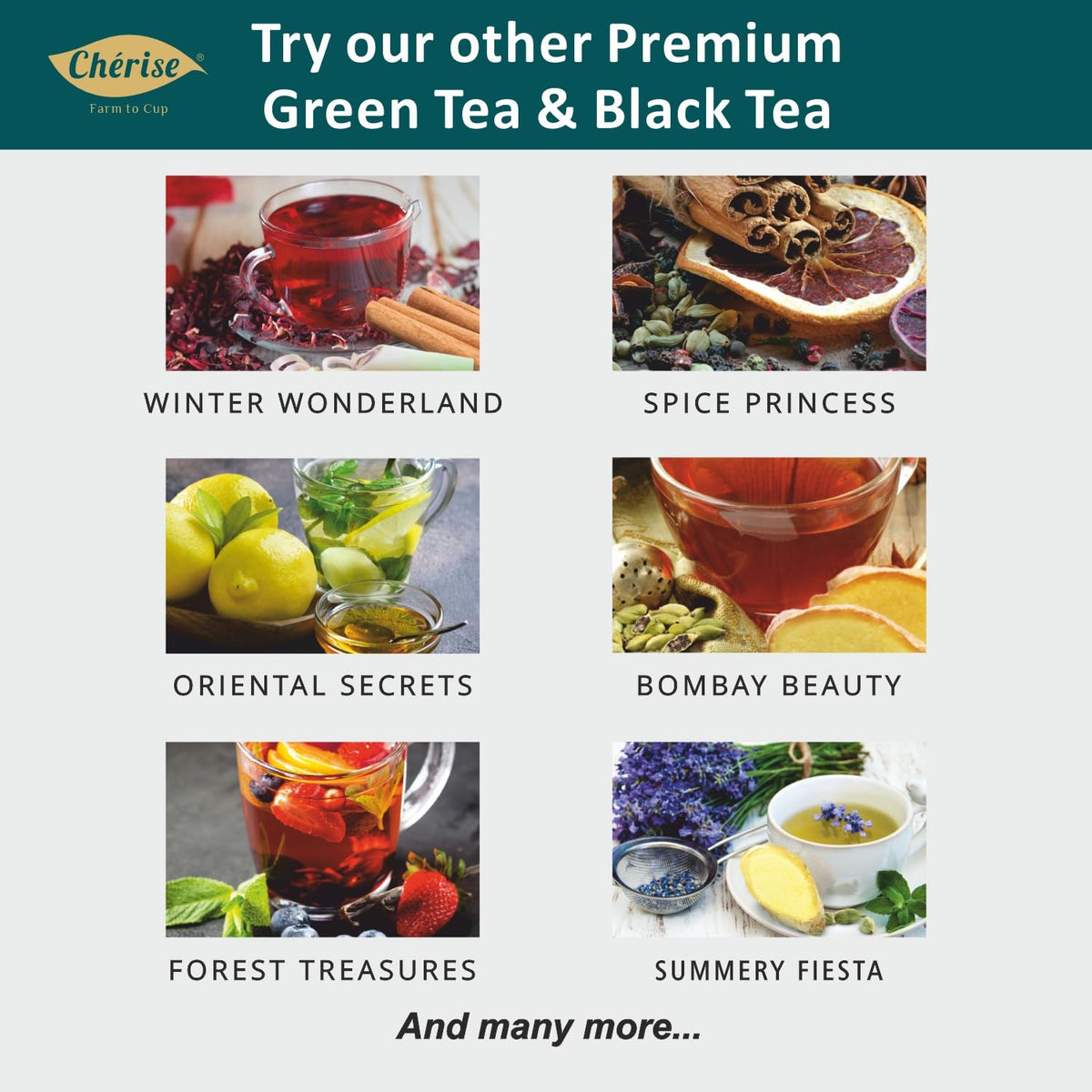Cherise Specialiteas Tropical Paradise Ginger Mint Herbal Green Tea (2 g x 25 Pyramid Tea Bags)