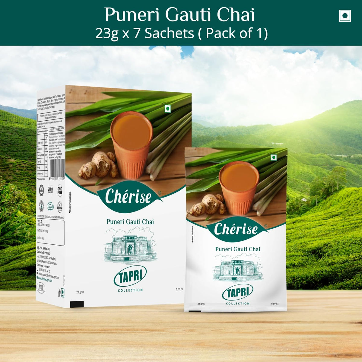 Cherise Tapri Premium Puneri Gauti Chai, Instant Tea Premix (23 g x 7 Sachets)