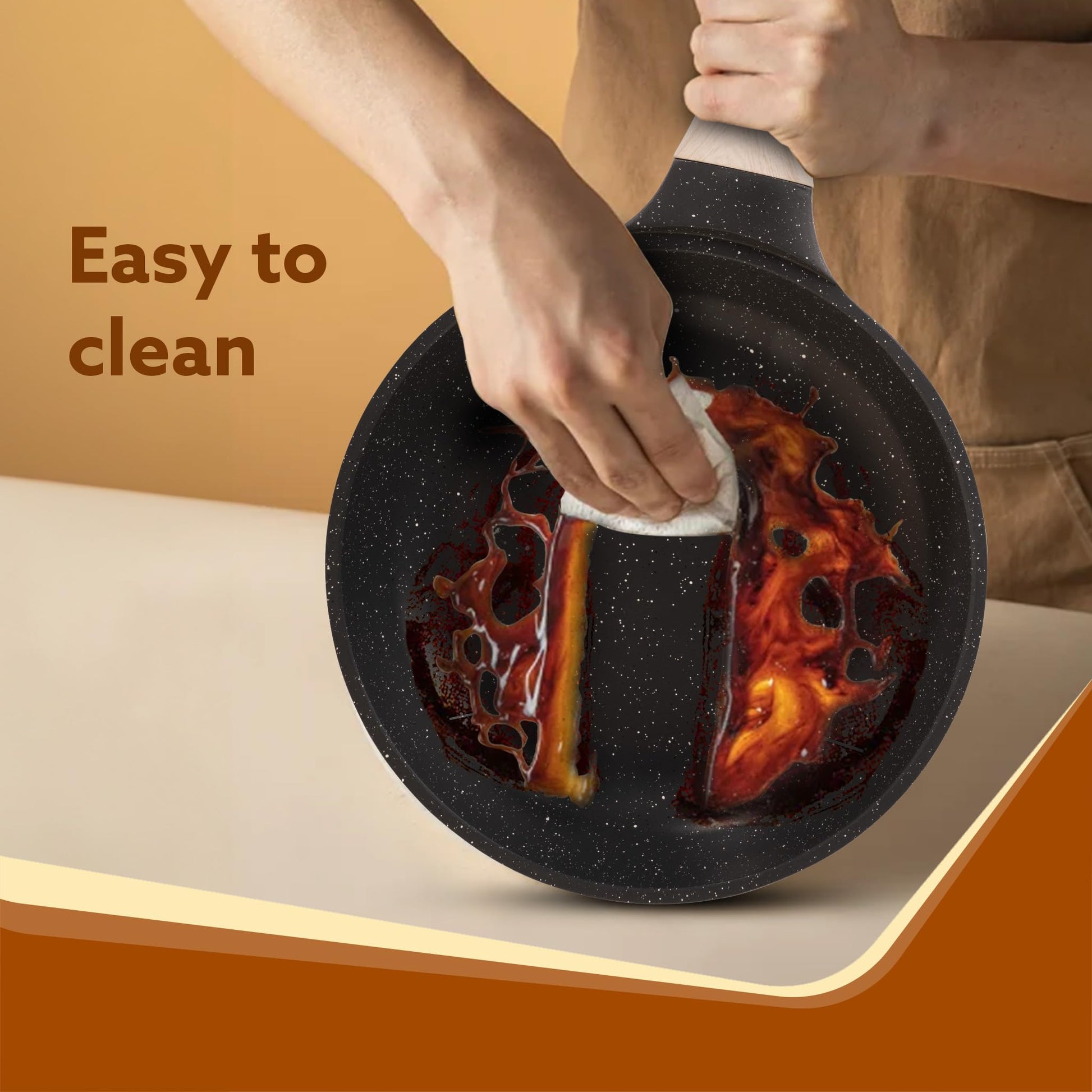AGARO Imperial Granite Non Stick Frypan with Glass Lid, 3L / 28cm, Cast Aluminium Body, Omlette Egg Pan, Fish Fry Pan, Gas & Induction Compatible, Dark Grey