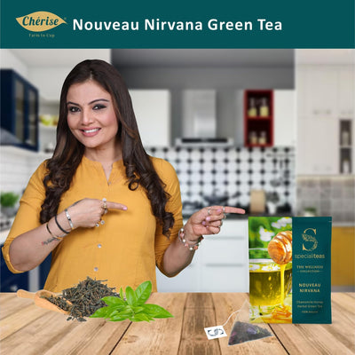 Cherise Specialiteas Nouveau Nirvana Chamomile Honey Herbal Green Tea (2 g x 25 Pyramid Tea Bags)